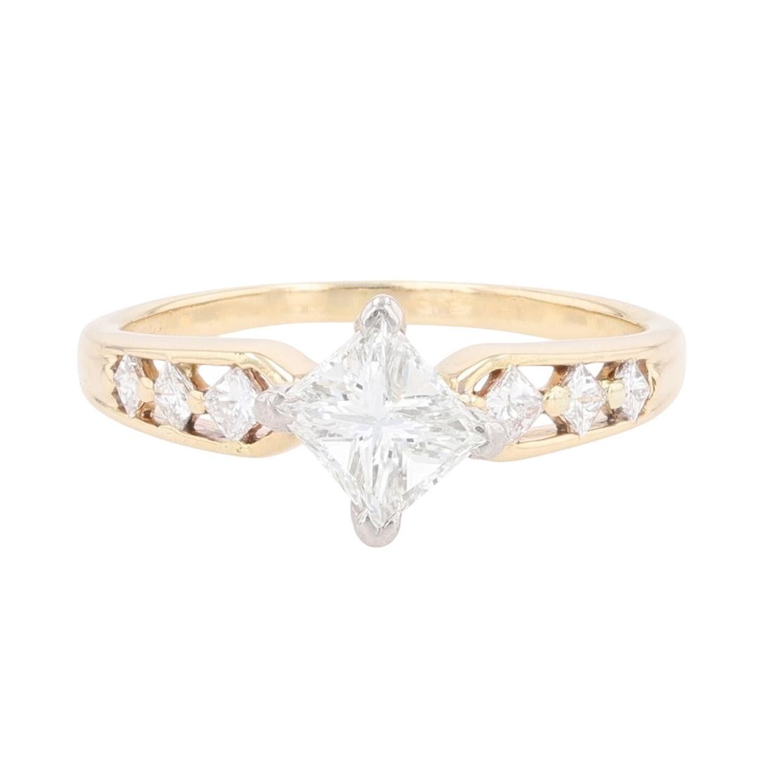 1.32ct Radiant Diamond Solitaire Ring with Accents — GIA Certified, 14k Yellow Gold & Platinum