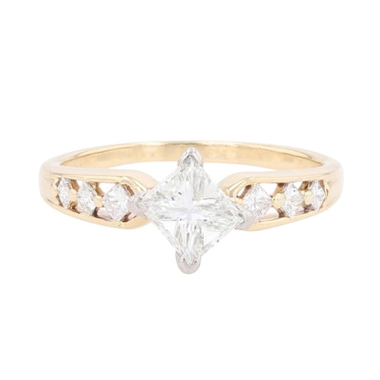 1.32ct Radiant Diamond Solitaire Ring with Accents — GIA Certified, 14k Yellow Gold & Platinum
