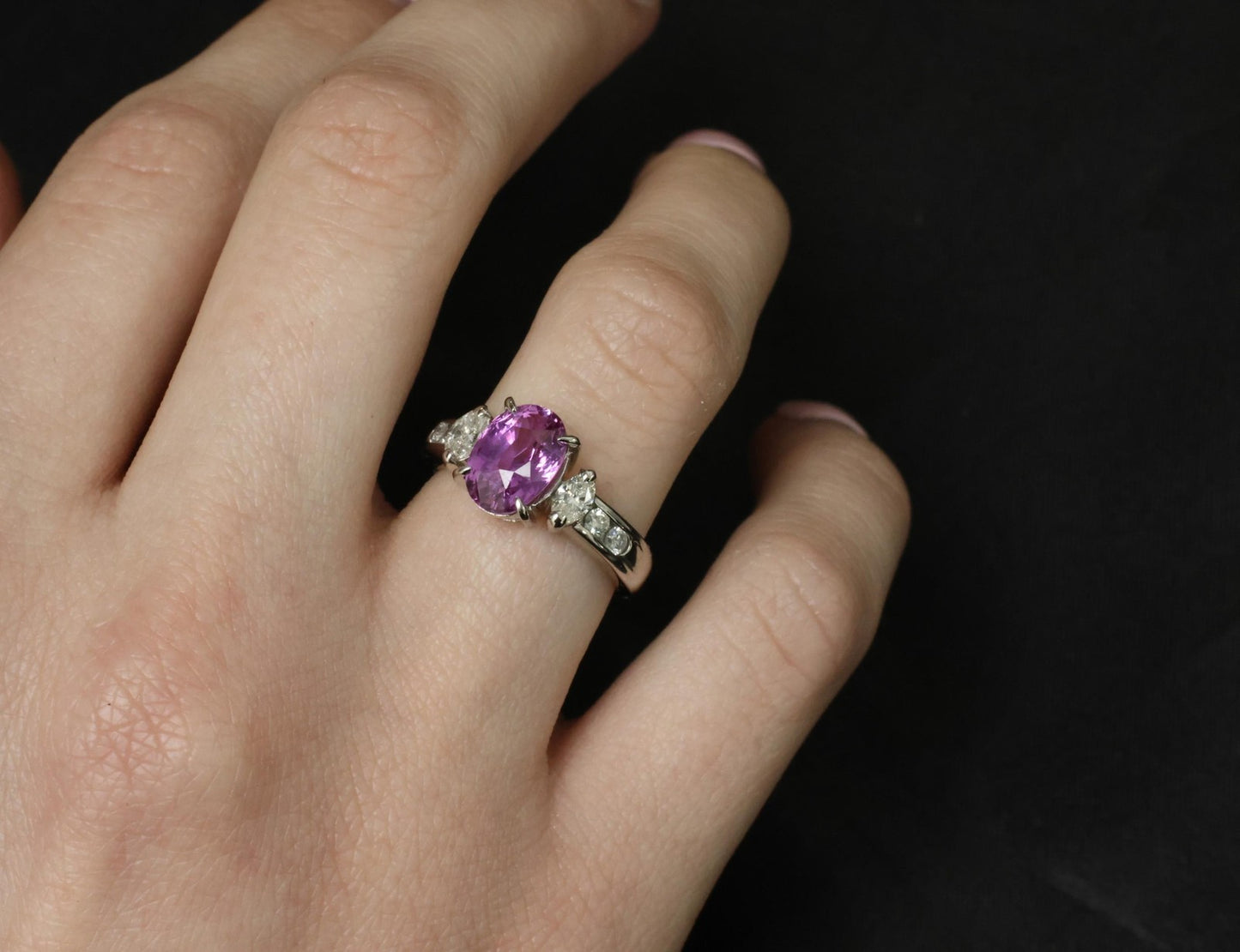 2.91ct Oval Pink Sapphire & Diamond Ring — GIA Certified, Platinum