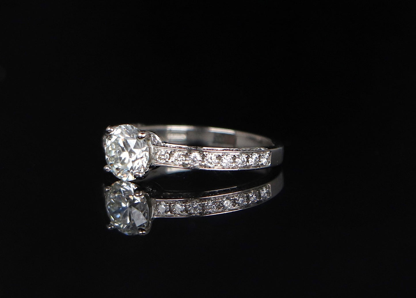 1.91ct Round Brilliant Diamond Halo Engagement Ring — GIA Certified, 18k White Gold