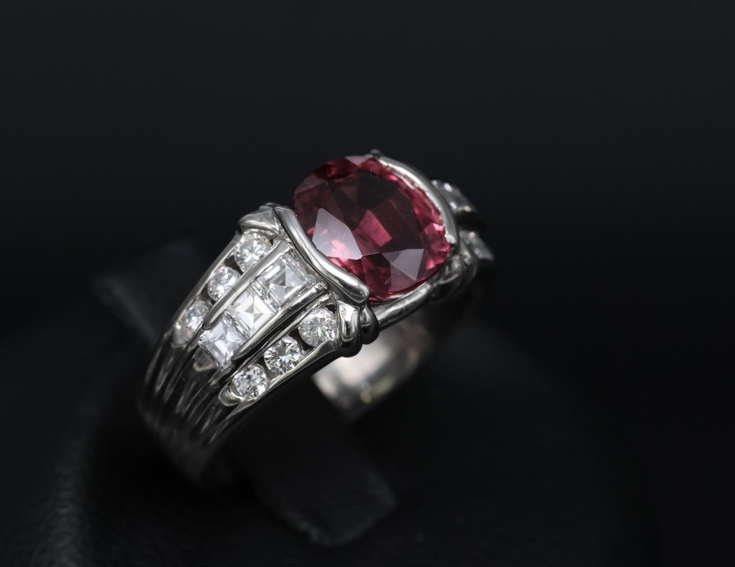 3.04ct Cushion Cut Ruby & Diamond Ring — GIA Certified, Platinum