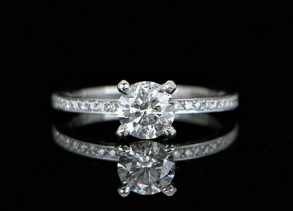 1.02ct Round Brilliant Diamond Engagement Ring — GIA Certified, 18k White Gold
