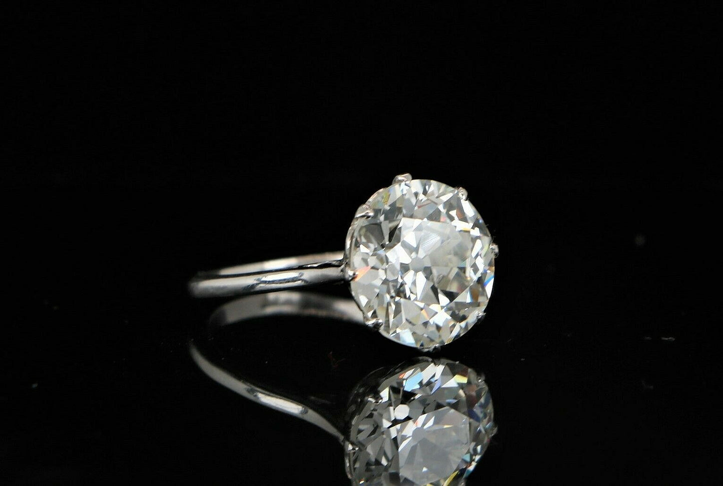 4.60ct Old European Brilliant Diamond Engagement Ring — GIA Certified, Platinum