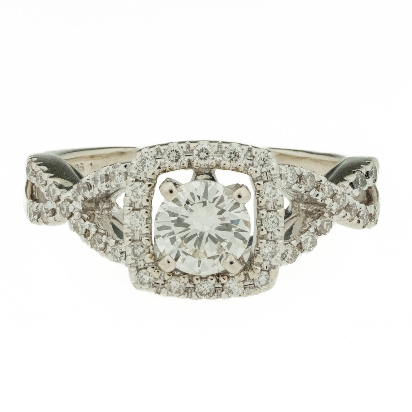 0.55ct Round Brilliant Diamond Engagement Ring — GIA Certified, 14k White Gold