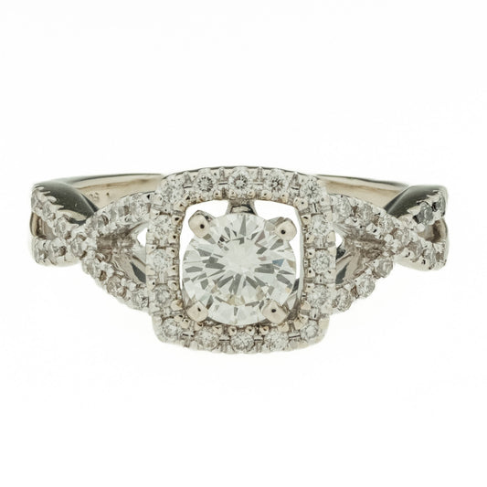 0.55ct Round Brilliant Diamond Engagement Ring — GIA Certified, 14k White Gold