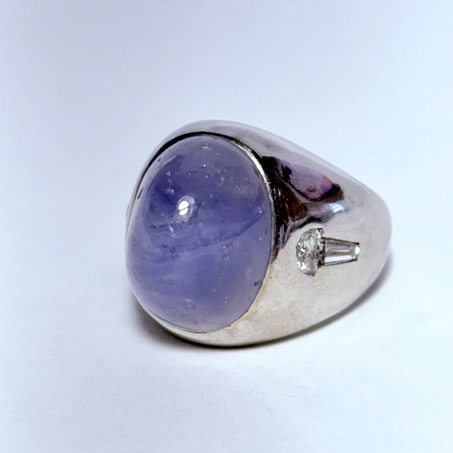 27.35ct Star Sapphire Diamond Ring — GIA Certified, 14k Gold