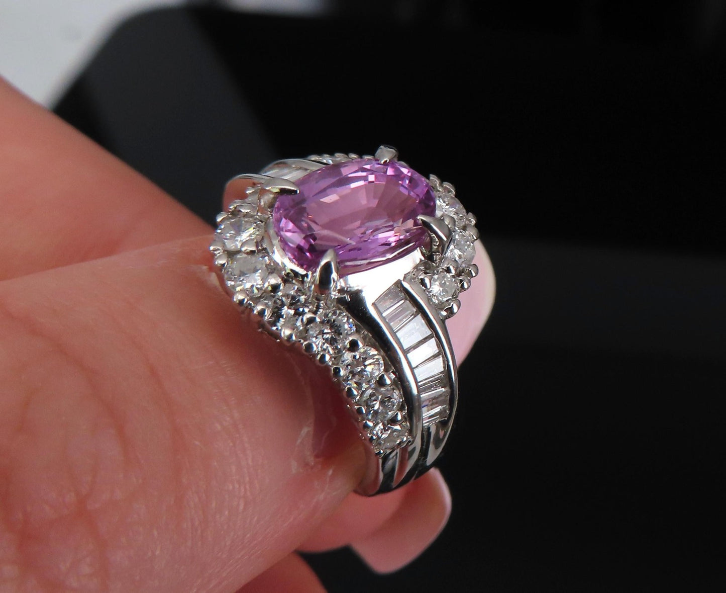 2.02ct Oval Pink Sapphire & 1.00ct Diamond Ring — GIA Certified, Platinum