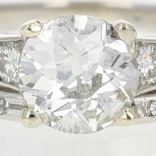 1.34ct Round Brilliant Diamond Halo Engagement Ring — GIA Certified, Platinum