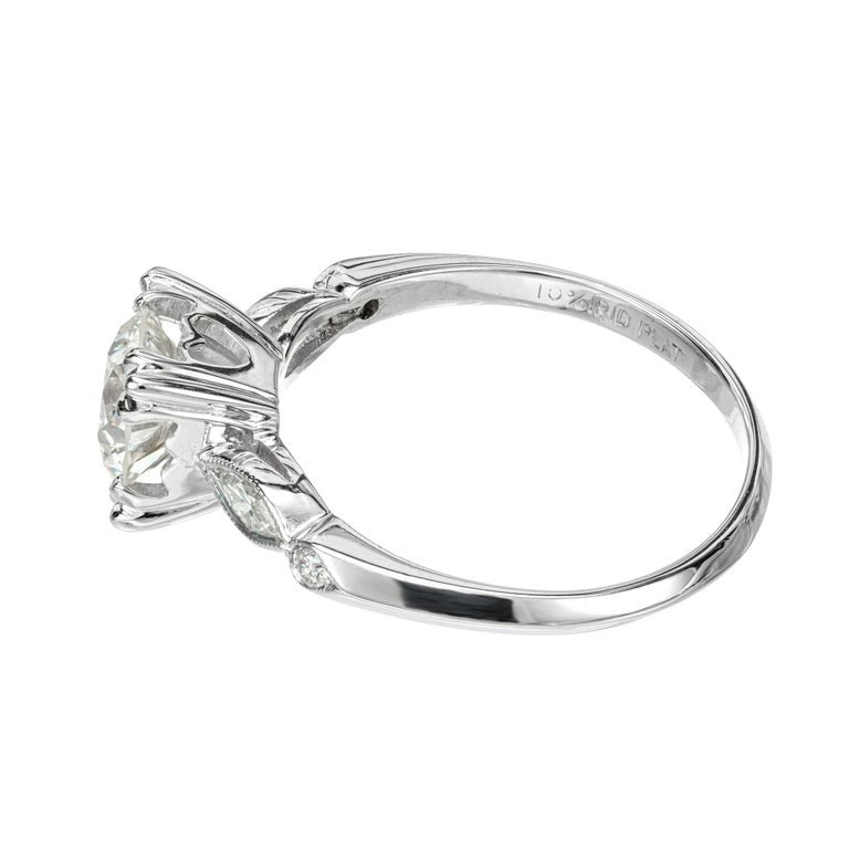 1.10ct Old Mine Cut Diamond Art Deco Ring — GIA Certified, Platinum