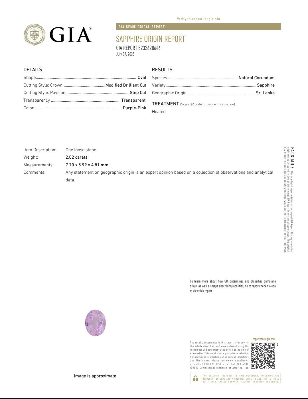 2.02ct Oval Pink Sapphire & 1.00ct Diamond Ring — GIA Certified, Platinum