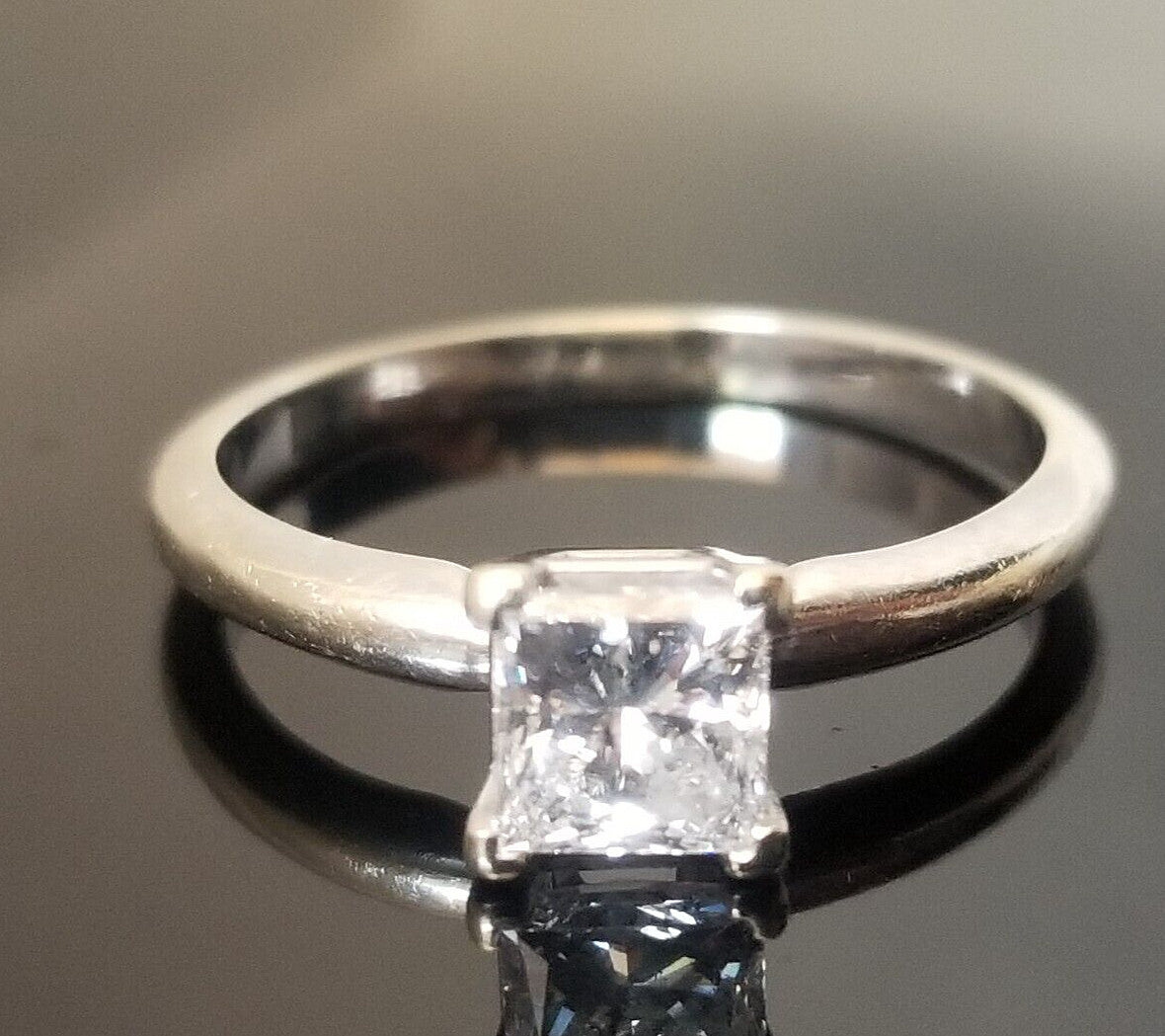 0.80ct Princess Cut Diamond Solitaire Ring — GIA Certified, 14k White Gold