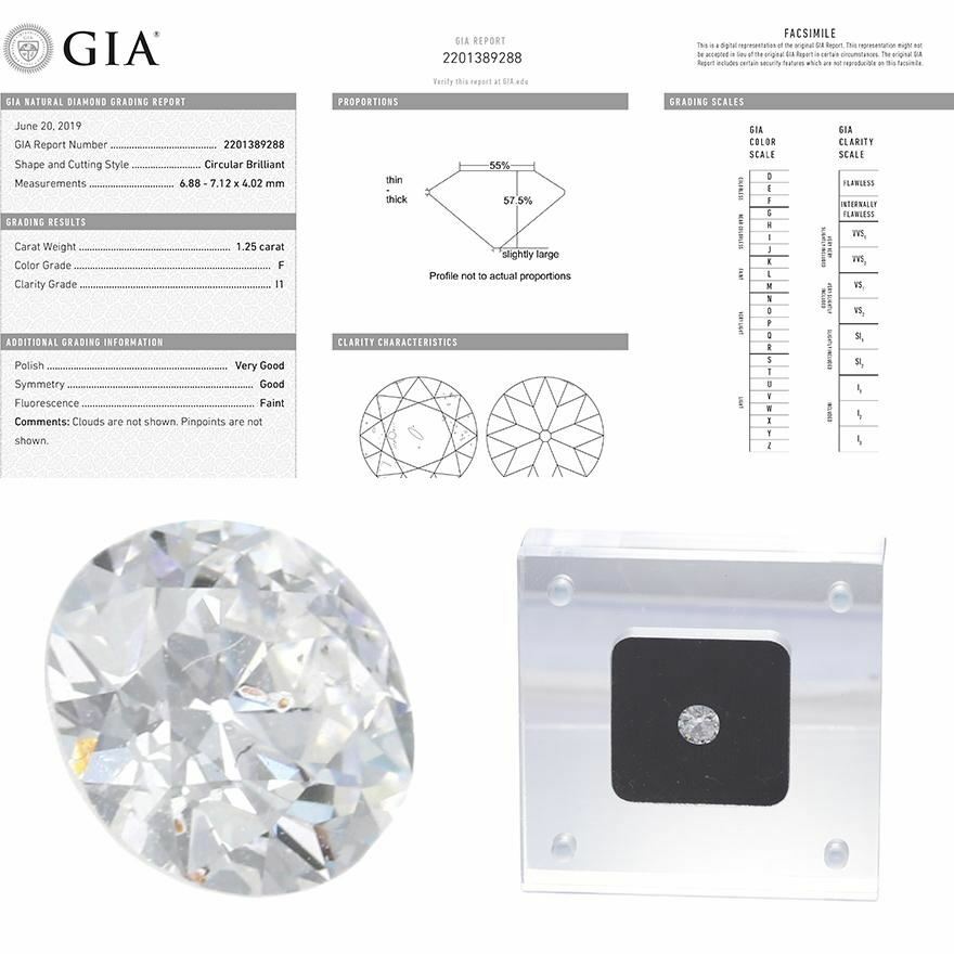 1.25ct Old European Cut Diamond Engagement Ring — GIA Certified, Platinum