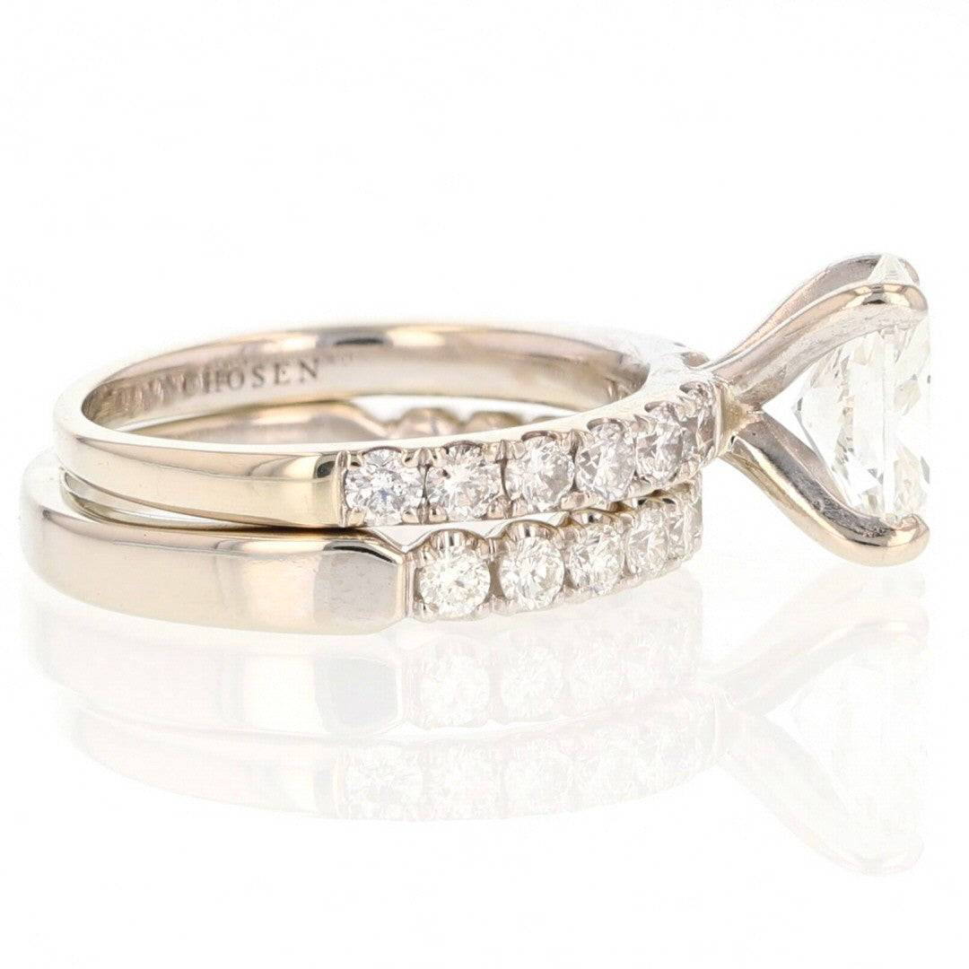 2.58ct Oval Diamond Pavé Wedding Set — GIA Certified, 14k White Gold