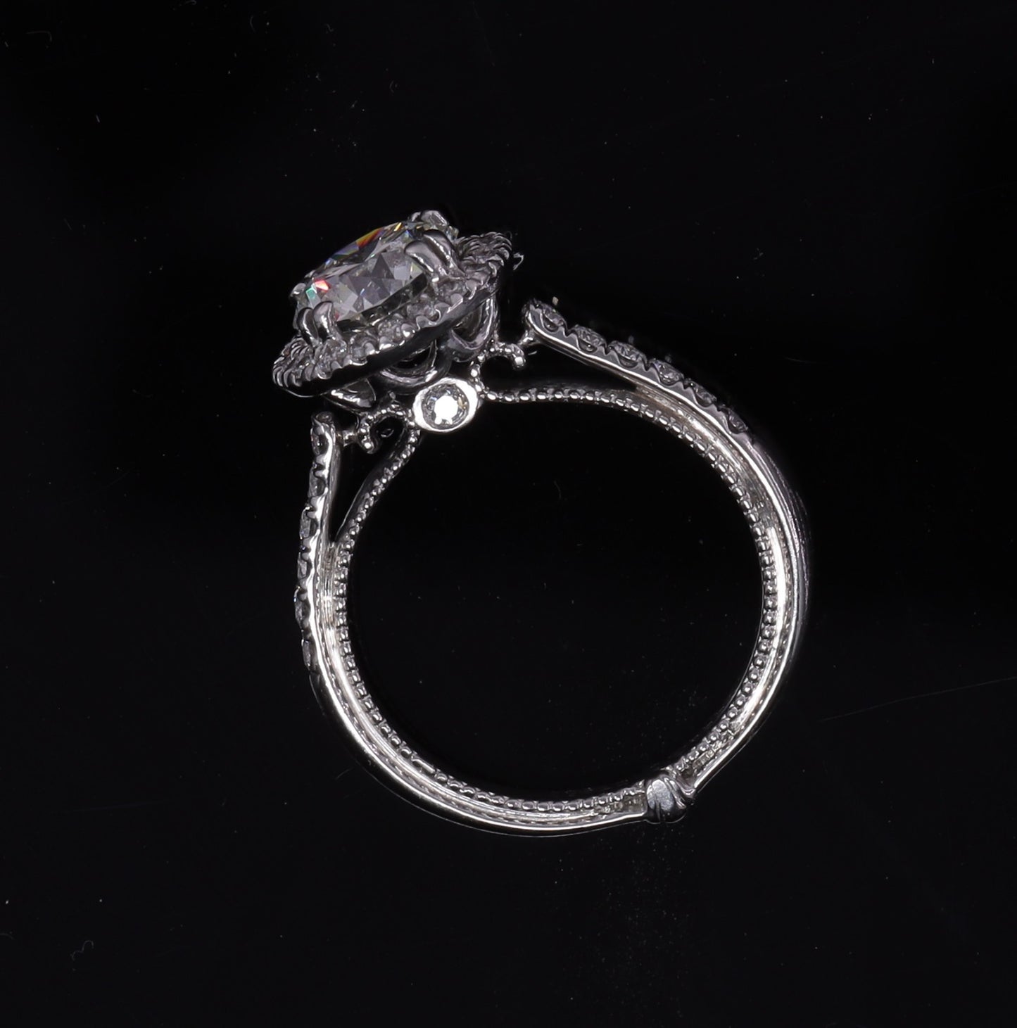 1.58ct Round Brilliant Diamond Halo Engagement Ring — GIA Certified, Platinum