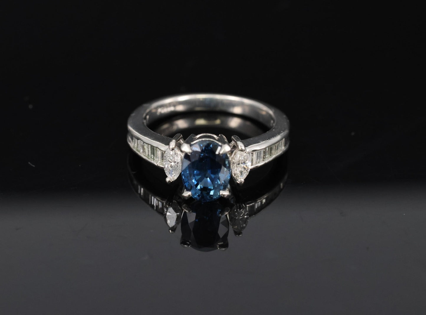 1.97ct Oval Blue Sapphire & Diamond Ring — GIA Certified, Platinum