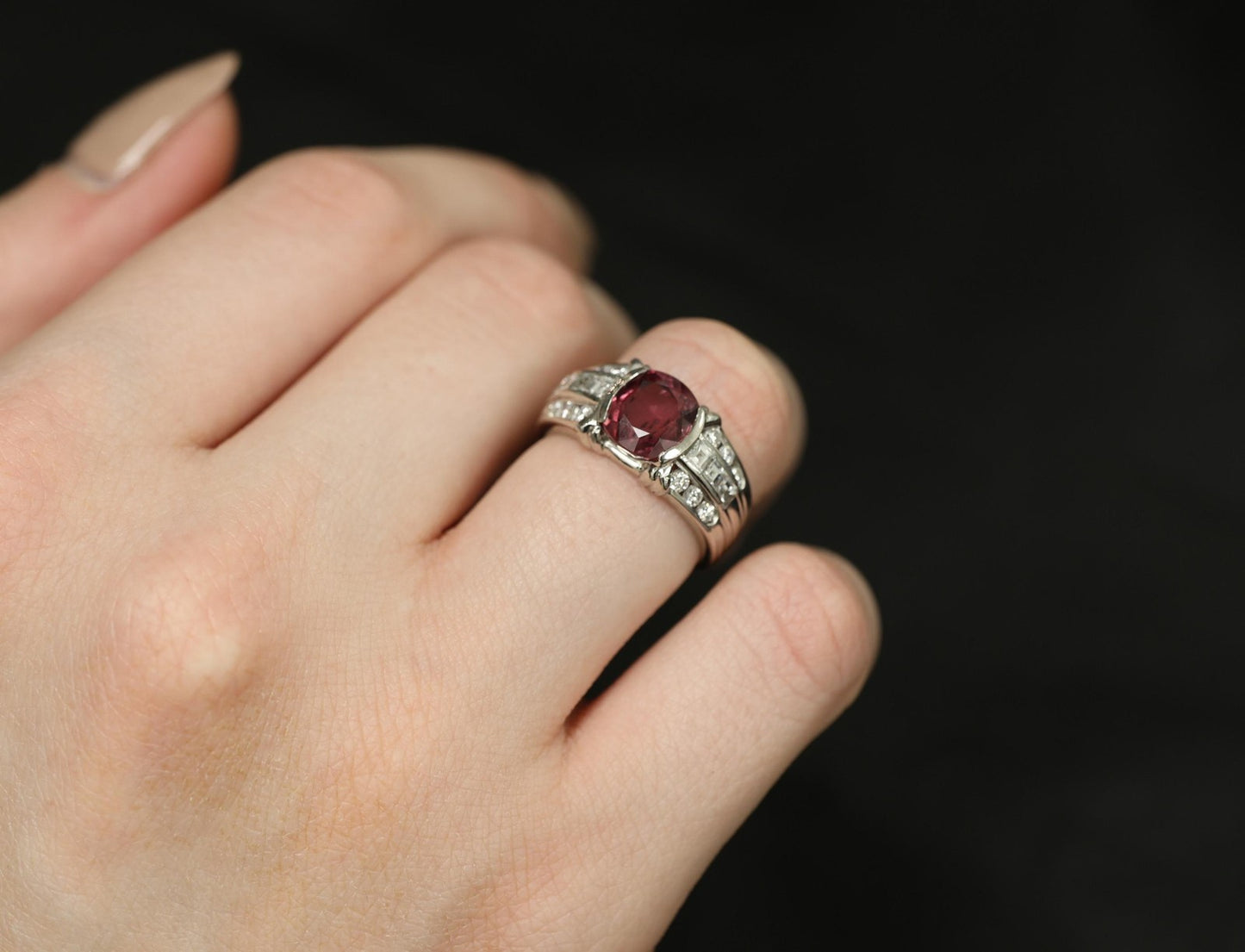 3.04ct Cushion Cut Ruby & Diamond Ring — GIA Certified, Platinum
