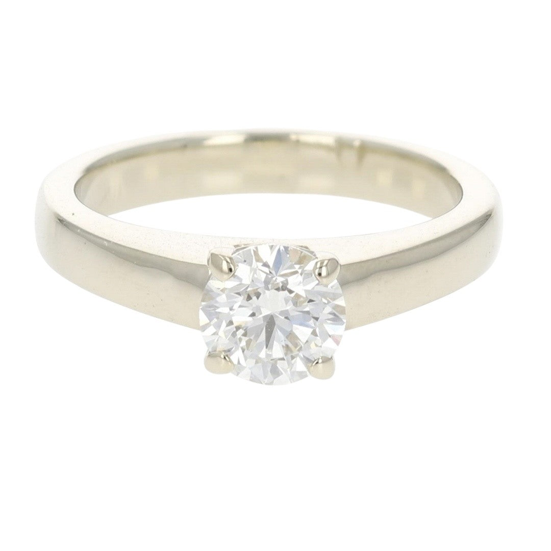 0.80ct Round Brilliant Diamond Solitaire Ring — GIA Certified, 14k White Gold