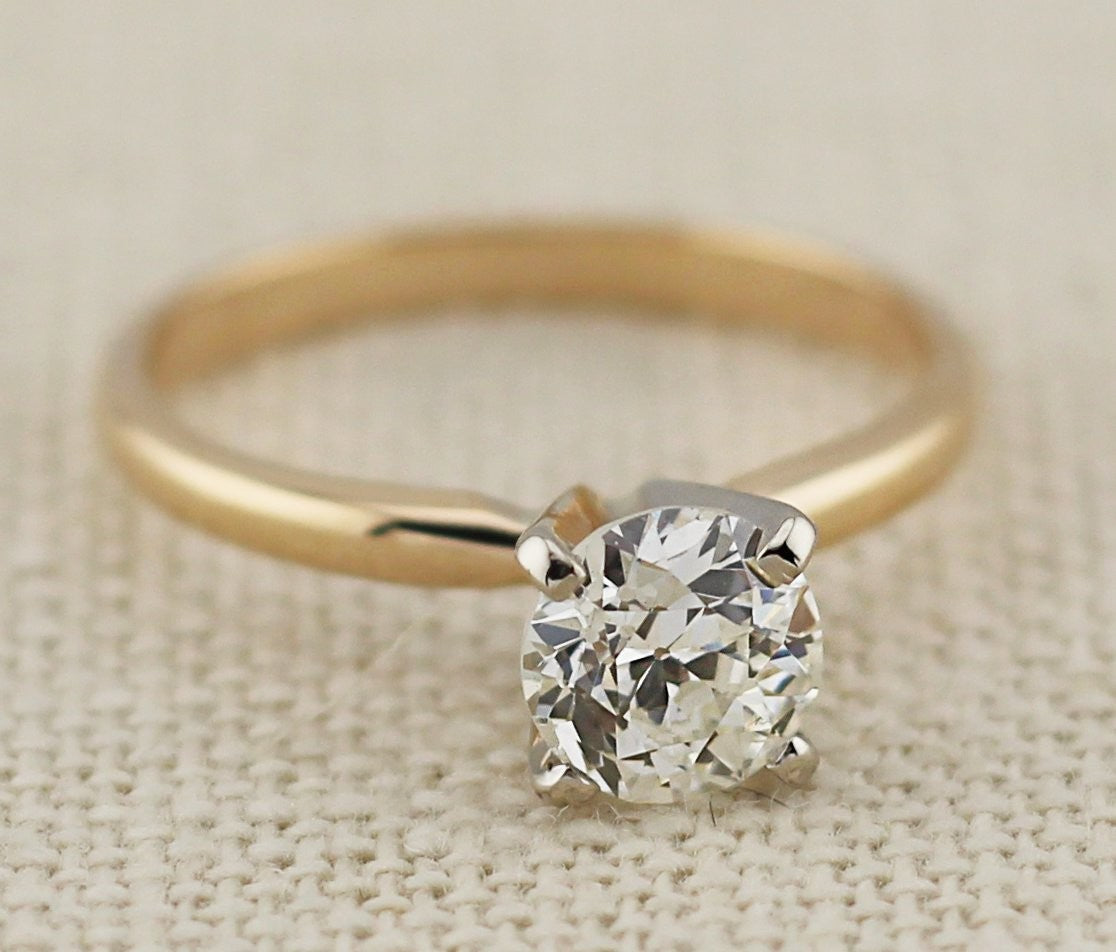 1.14ct Old European Cut Diamond Art Deco Ring — GIA Certified, Platinum