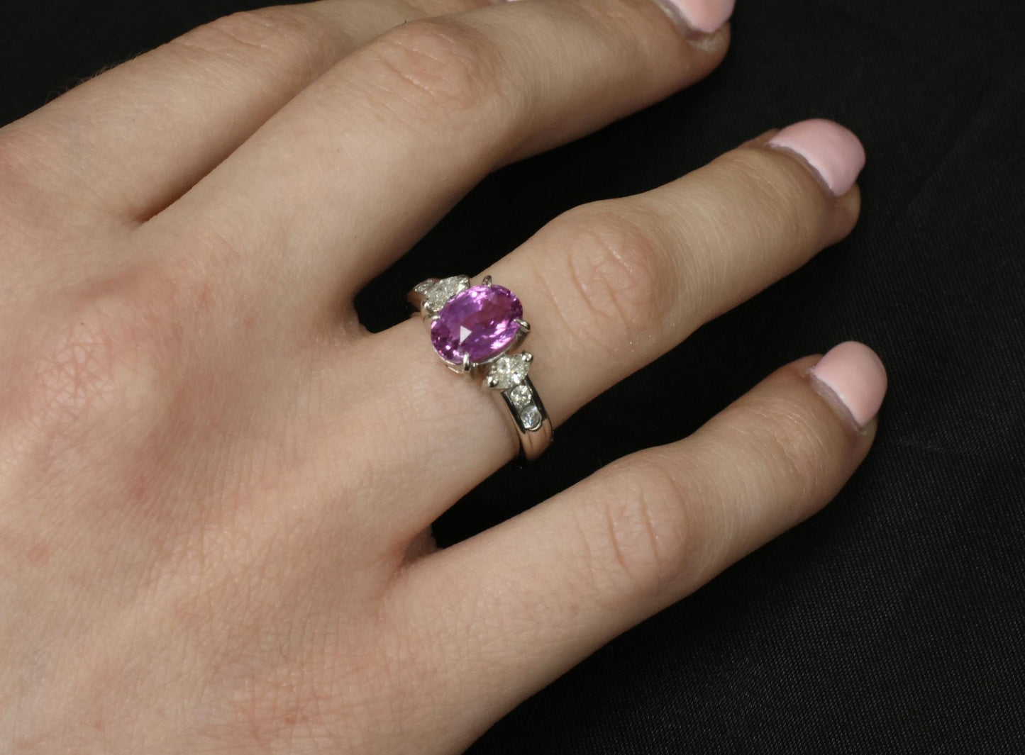 2.91ct Oval Pink Sapphire & Diamond Ring — GIA Certified, Platinum