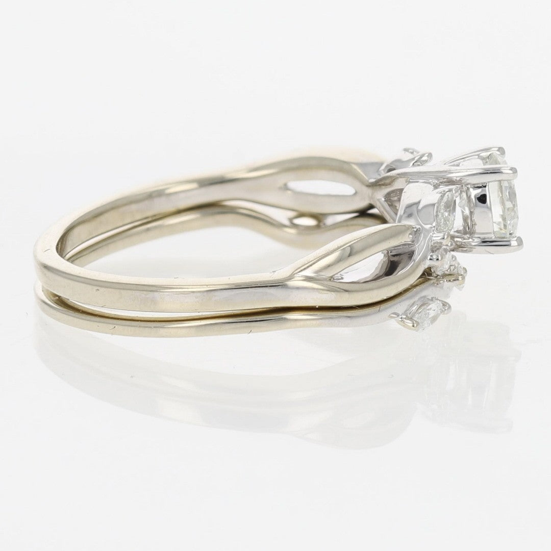 0.59ct Round Brilliant Halo Engagement Ring — GIA Certified, 18K White Gold