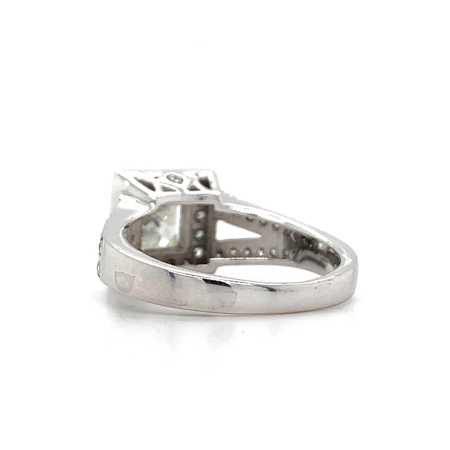 0.96ct Princess Cut Diamond Halo Ring — GIA Certified, 14k White Gold