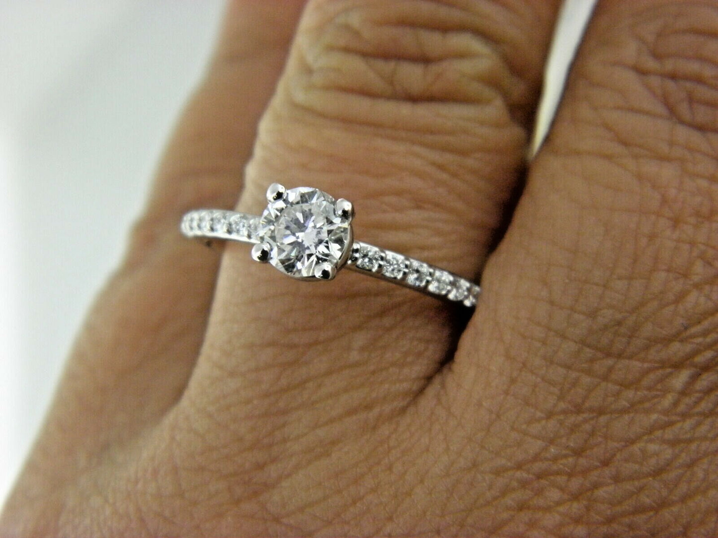 0.60ct Round Brilliant Diamond Engagement Ring — GIA Certified, 18k White Gold