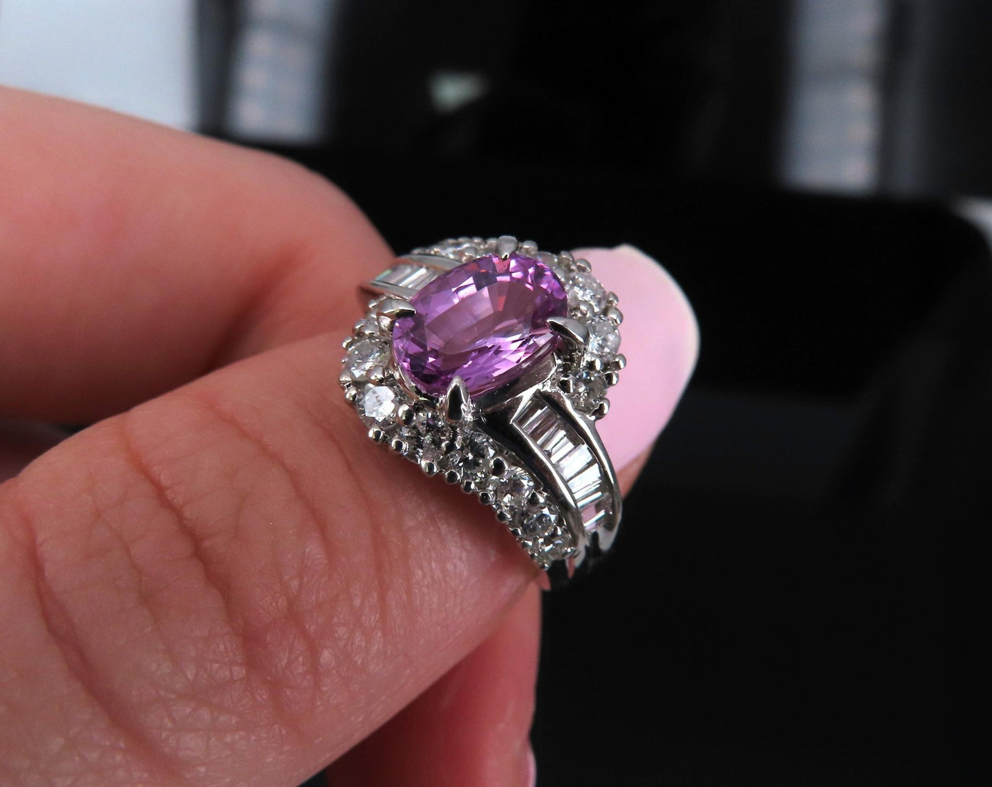 2.02ct Oval Pink Sapphire & 1.00ct Diamond Ring — GIA Certified, Platinum