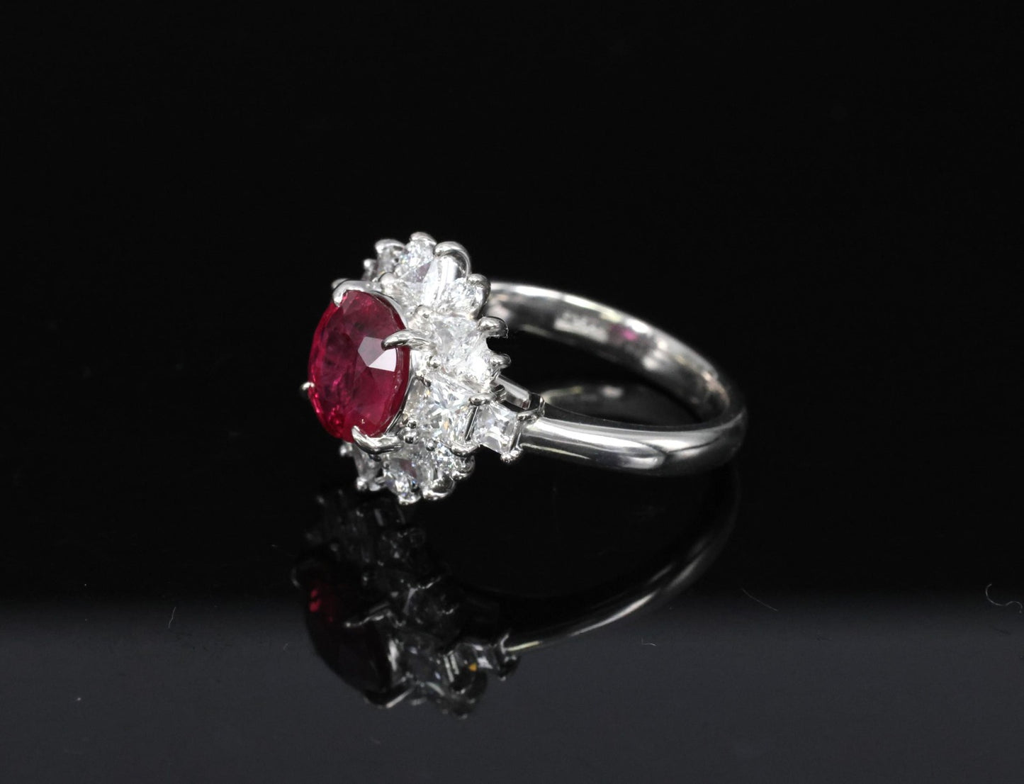 2.36ct Cushion Ruby & 1.02ct Diamond Ring — GIA Certified, Platinum