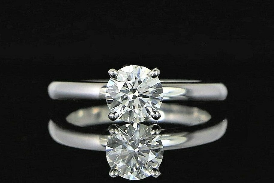 0.83ct Round Brilliant Diamond Solitaire Ring — GIA Certified, 14k White Gold