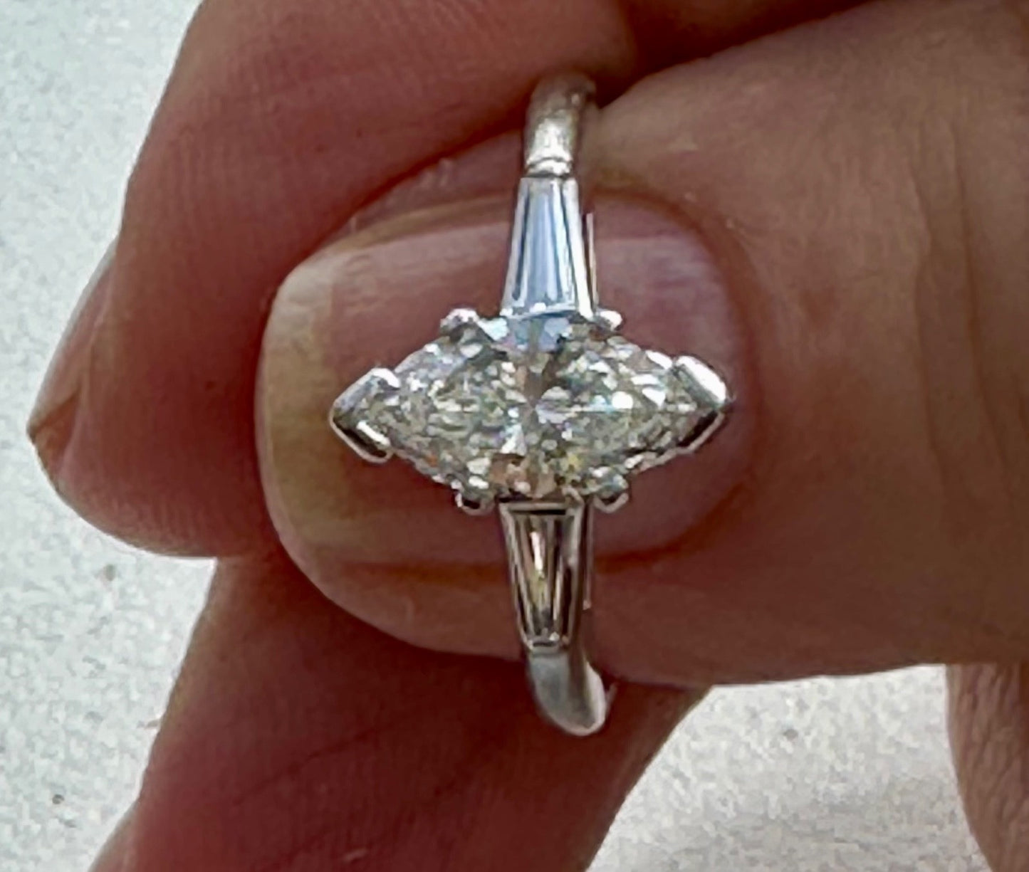 0.84ct Marquise Diamond 3-Stone Ring — GIA Certified, Platinum