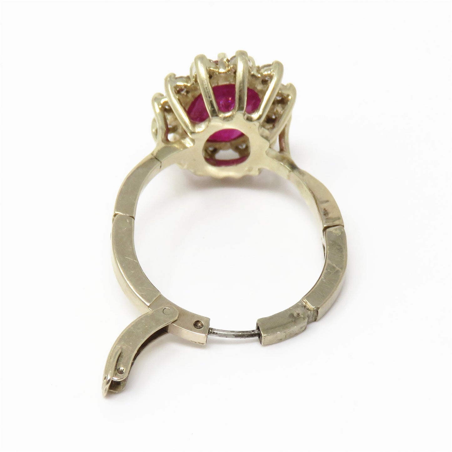 3.18ct Diamond & Ruby 3D Halo Ring — GIA Certified, 18k Two-Tone Gold