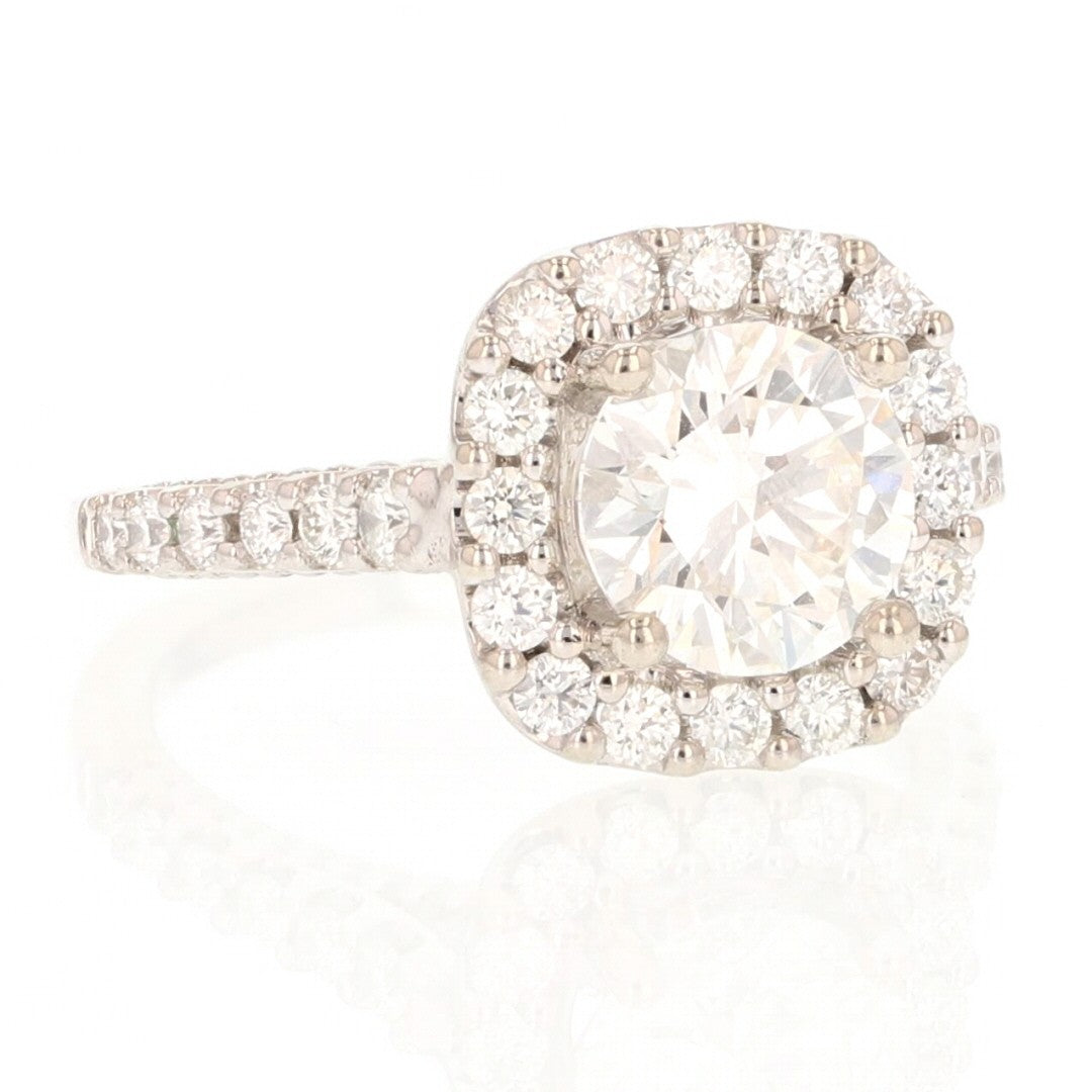 1.69ct Round Brilliant Diamond Engagement Ring — GIA Certified, 18k White Gold