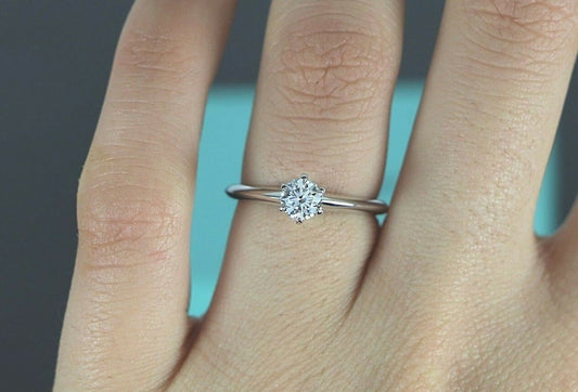 0.34ct Round Brilliant Diamond Engagement Ring — GIA Certified, Platinum
