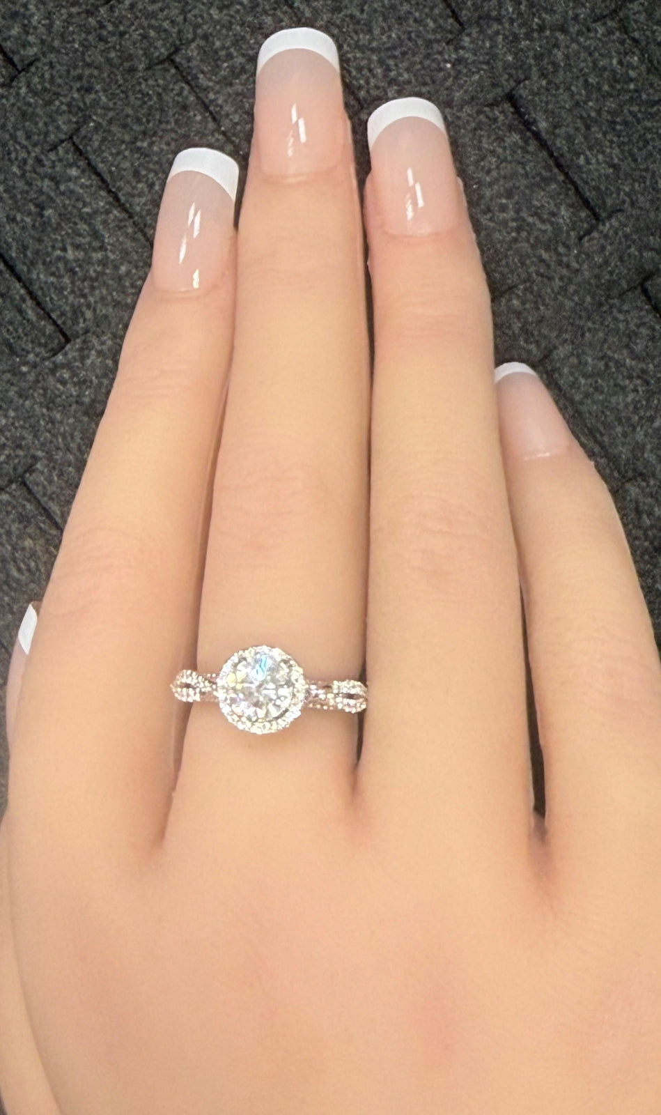 1.14ct Round Brilliant Diamond Halo Ring — GIA Certified, 14k White & Rose Gold