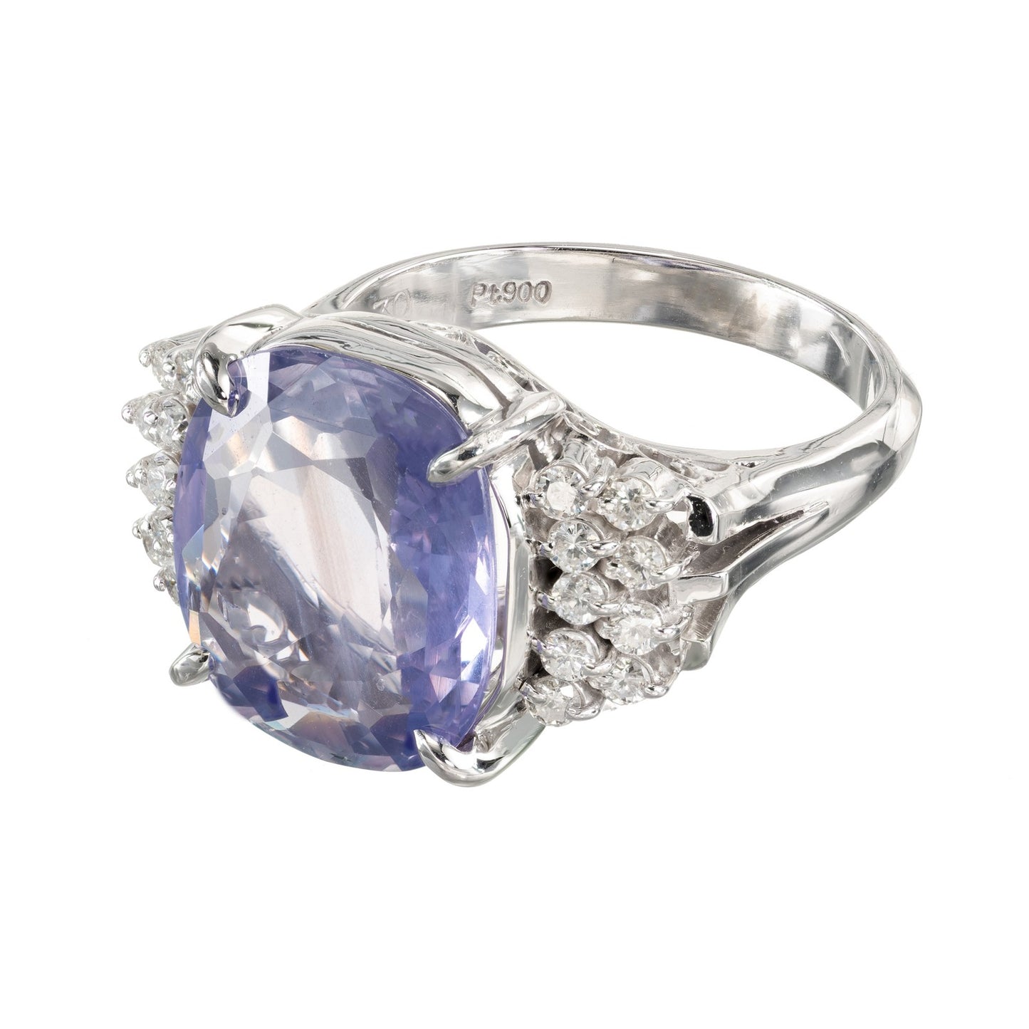 6.40ct Cushion Sapphire Diamond Ring — GIA Certified, Platinum