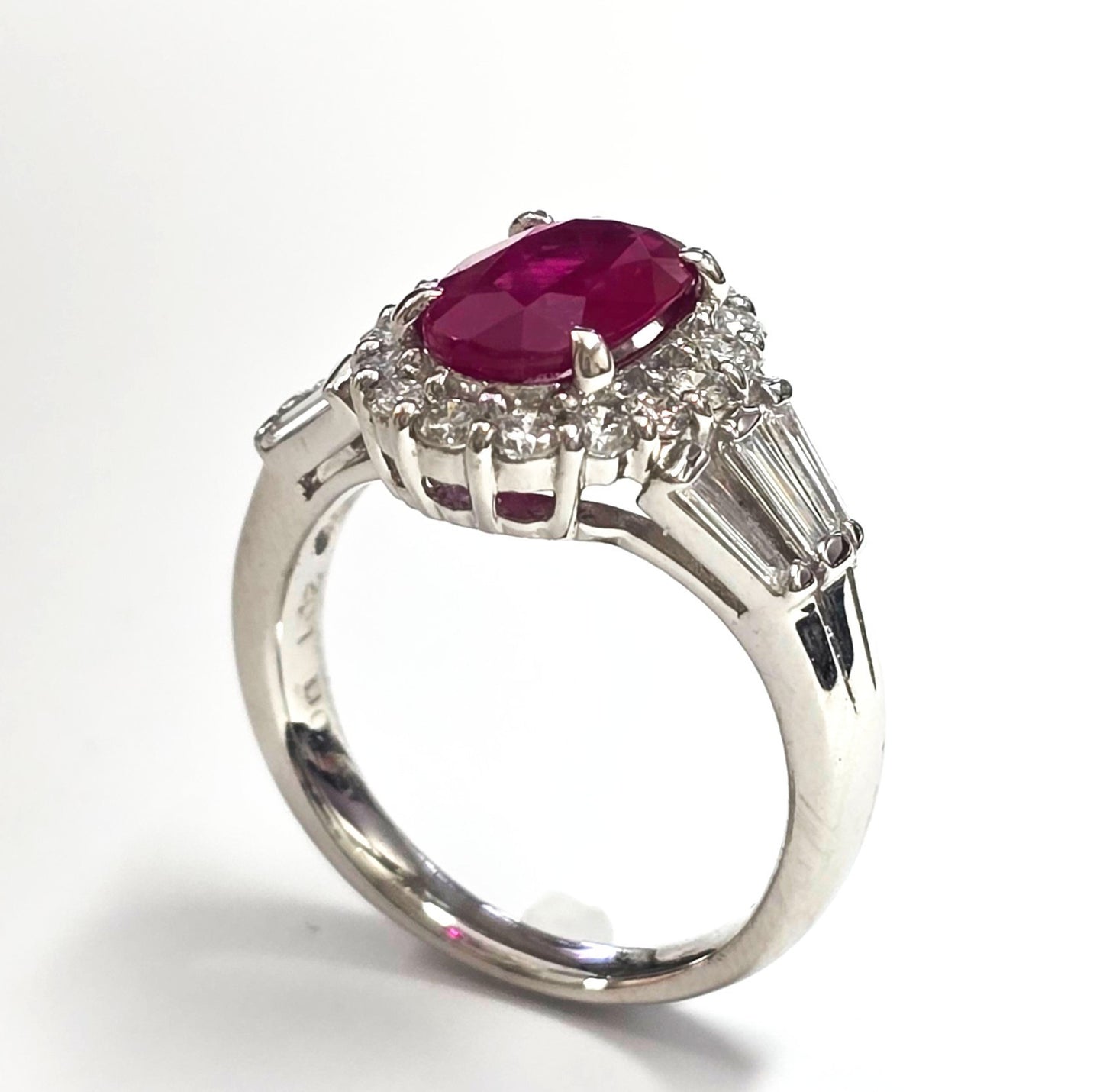 2.01ct Oval Ruby & Diamond Ring — GIA Certified, Platinum