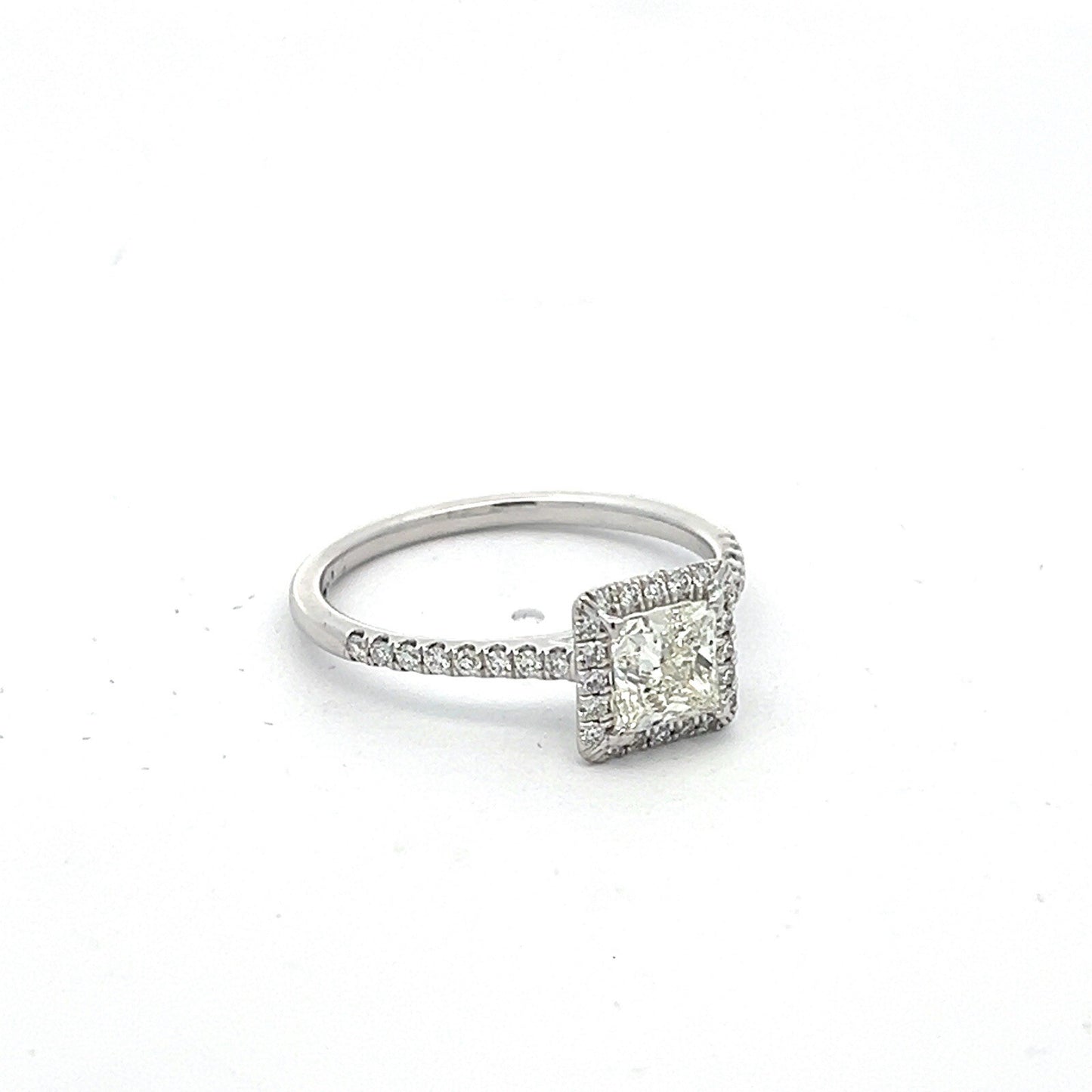 0.93ct Square Modified Brilliant Diamond Engagement Ring — GIA Certified, 14k White Gold
