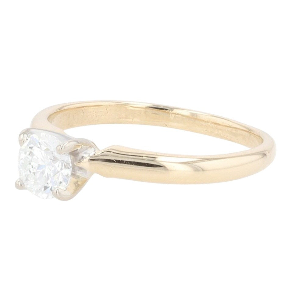 0.37ct Round Brilliant Diamond Solitaire Ring — GIA Certified, 14k Yellow Gold