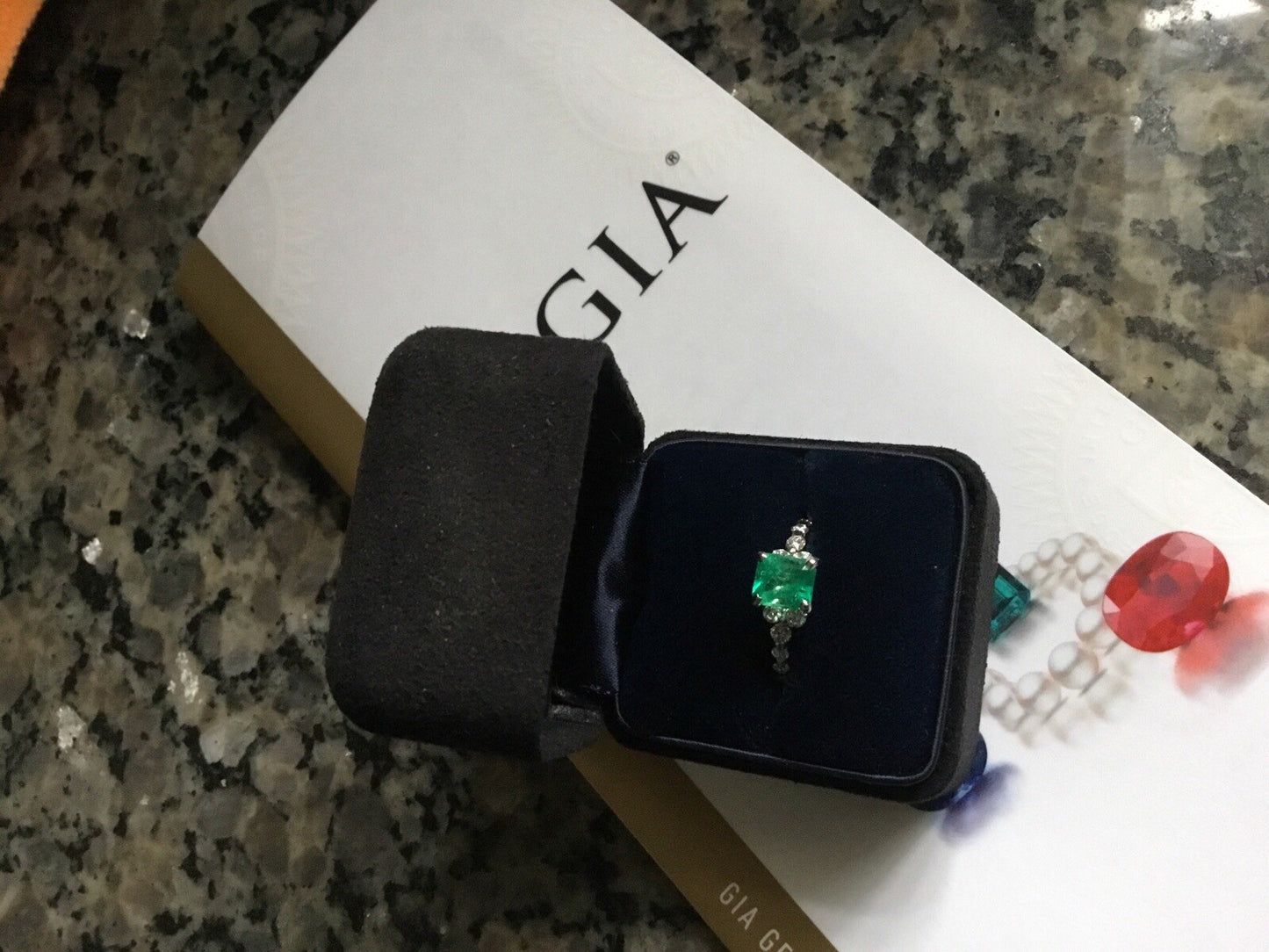 1.35ct Octagonal Emerald Diamond Ring — GIA Certified, 14k White Gold