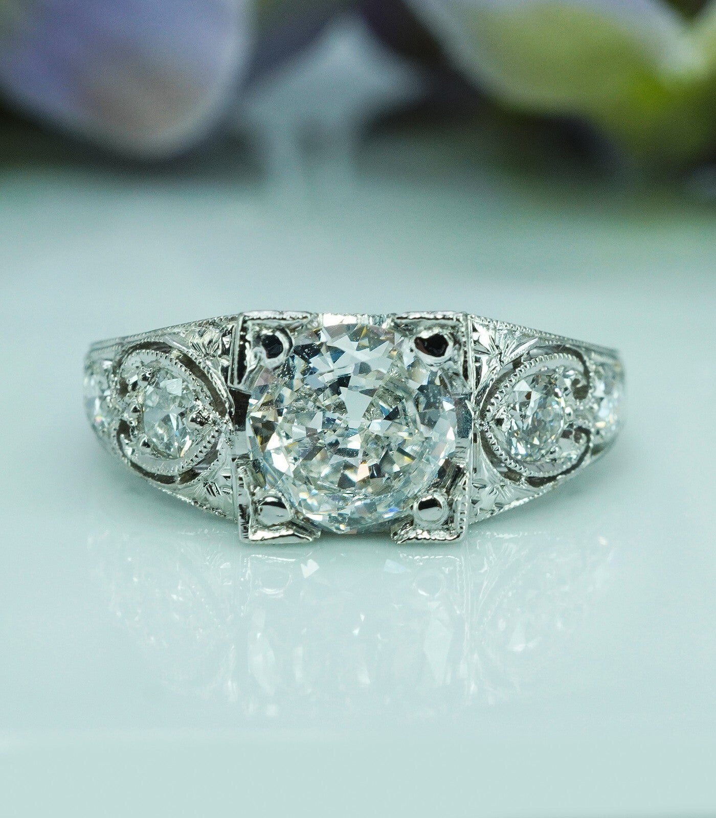 1.32ct Radiant Diamond Engagement Ring — GIA Certified, 14k White Gold