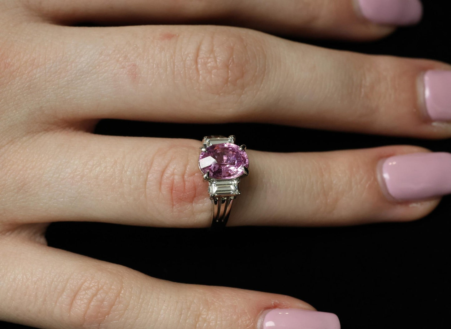 2.10ct Oval Sapphire Diamond Ring — GIA Certified, Platinum