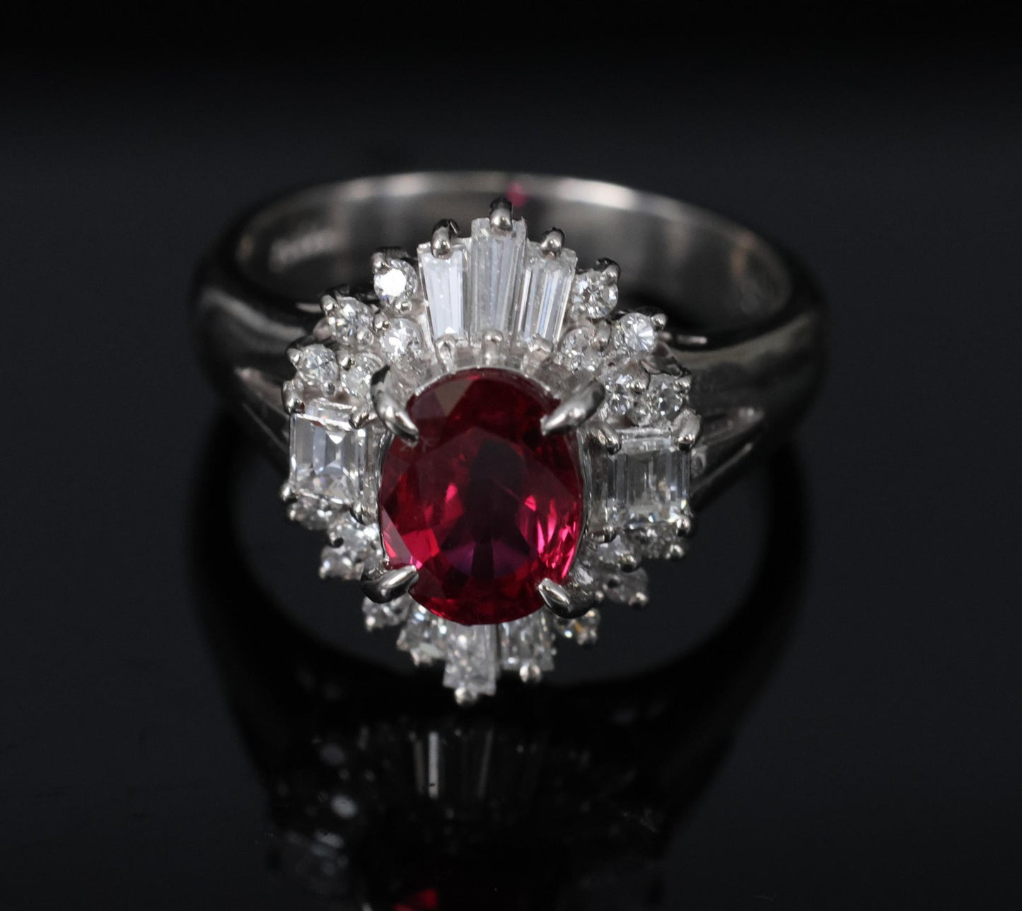 1.22ct Oval Ruby & 0.54ct Diamond Ring — GIA Certified, Platinum