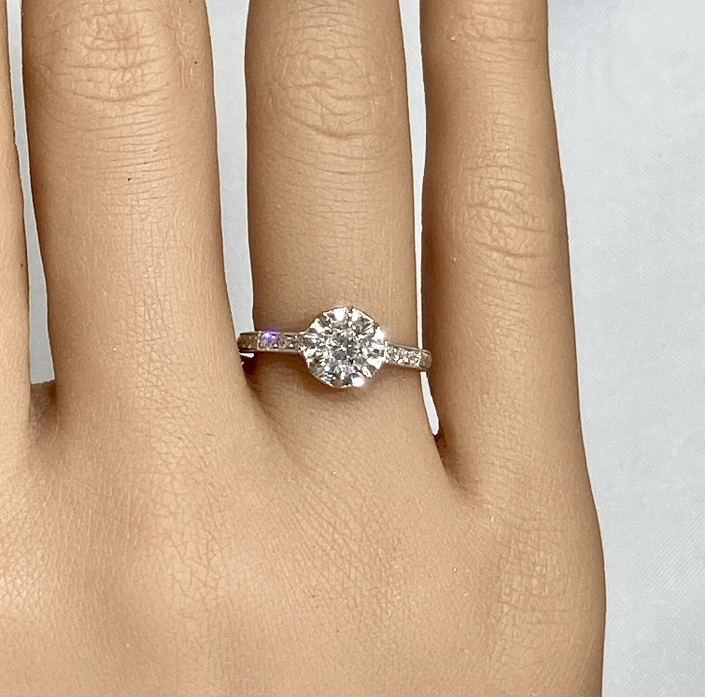 0.49ct Round Brilliant Art Deco Diamond Ring — GIA Certified, Platinum
