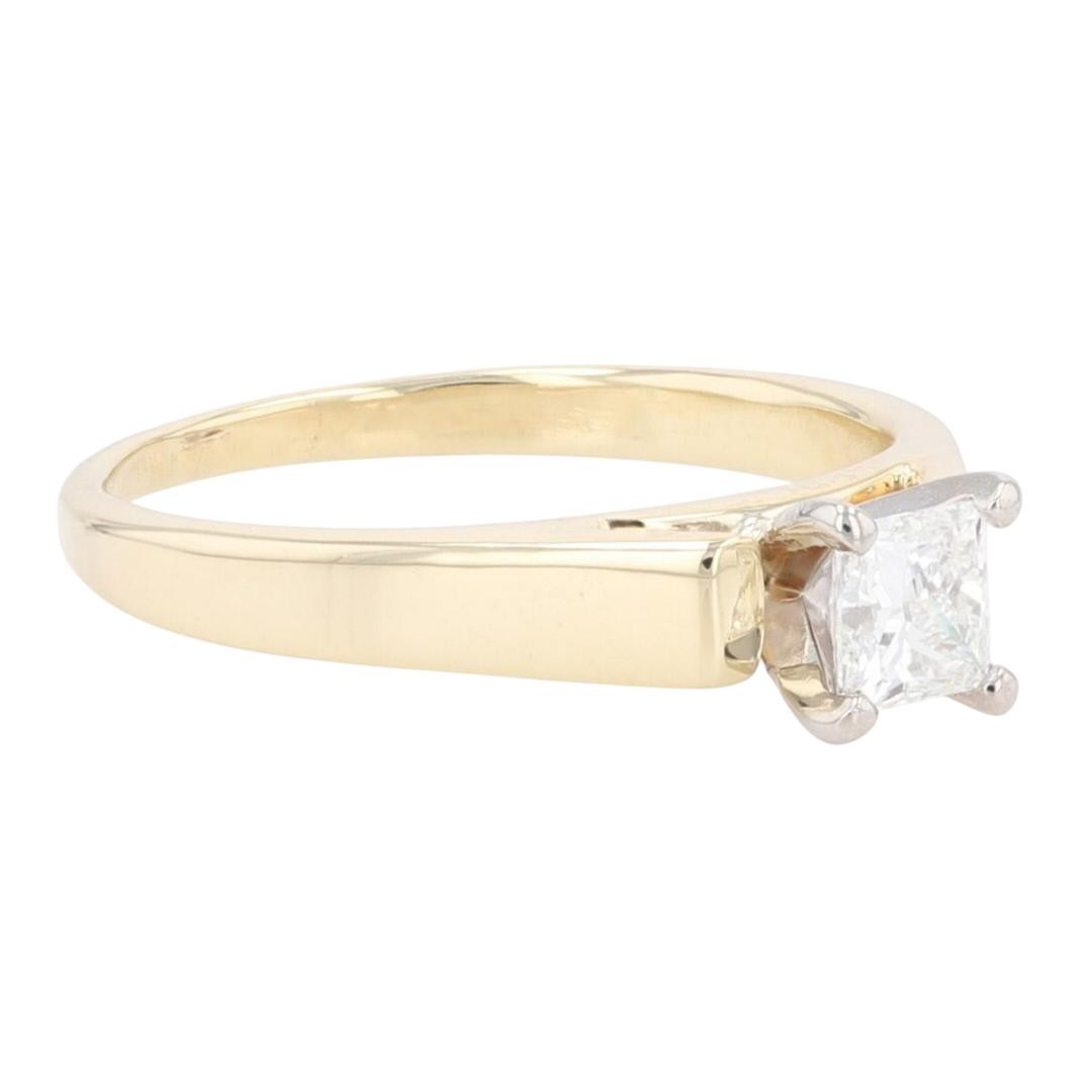 0.60ct Princess Diamond Solitaire Engagement Ring — GIA Certified, 14k Yellow Gold