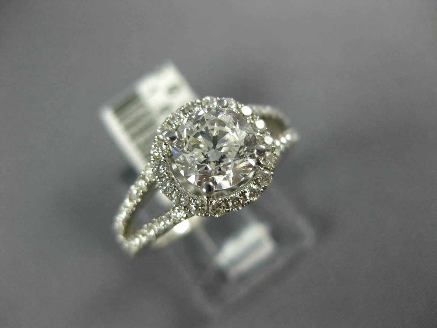1.81ct Round Brilliant Halo Engagement Ring — GIA Certified, 14k White Gold