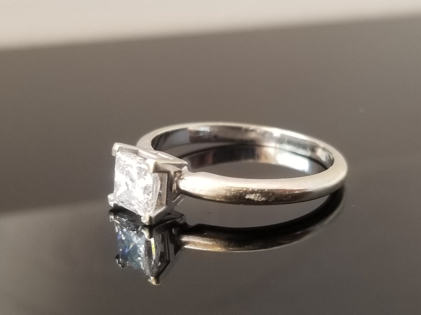 0.80ct Princess Cut Diamond Solitaire Ring — GIA Certified, 14k White Gold