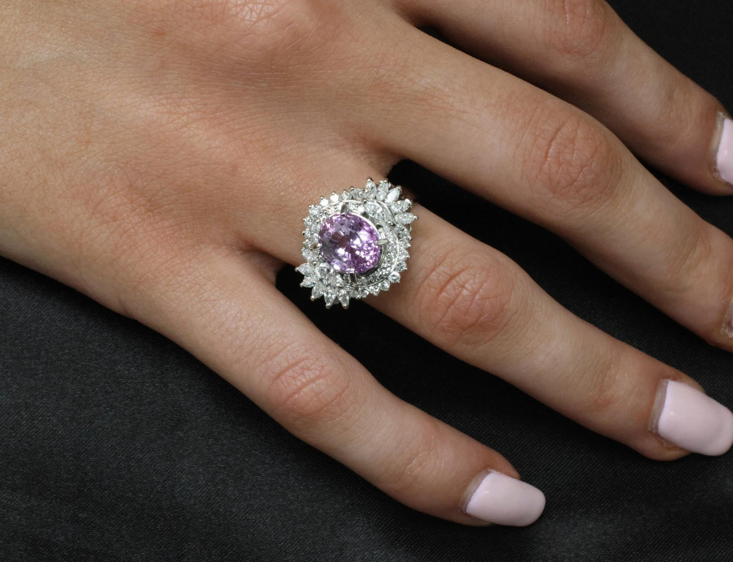 5.26ct Oval Sapphire & 1.43ct Diamond Cocktail Ring — GIA Certified, Platinum