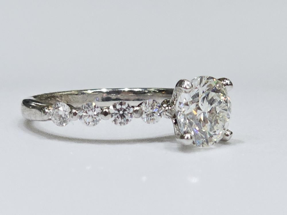 1.22ct Round Brilliant Diamond Engagement Ring — GIA Certified, 14k White Gold