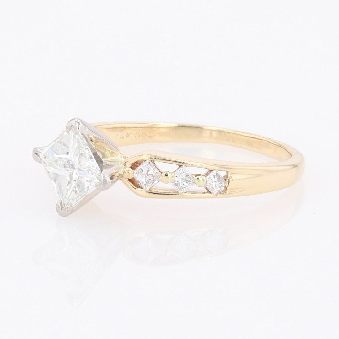 1.32ct Radiant Diamond Solitaire Ring with Accents — GIA Certified, 14k Yellow Gold & Platinum