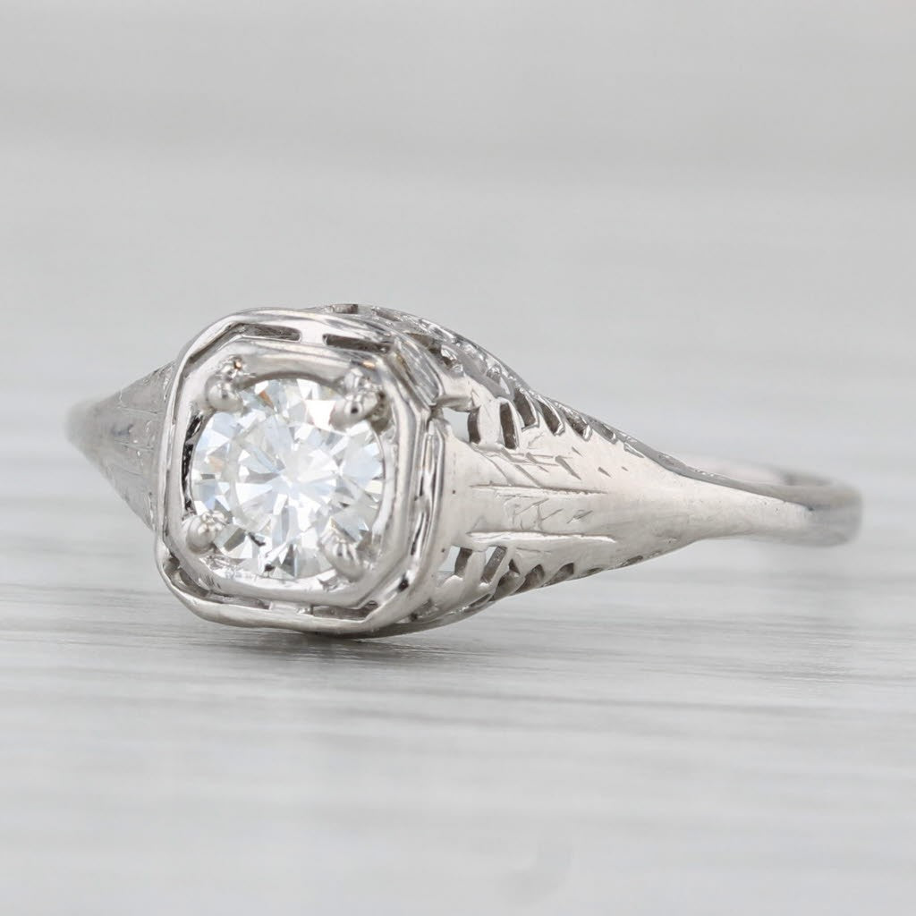 0.46ct Round Brilliant Diamond Solitaire Ring — GIA Certified, Platinum